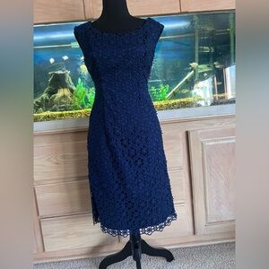 Adrianna papell blue lace dress